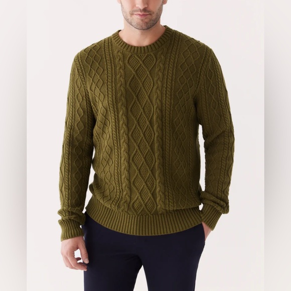 NWT - Frank & Oak Men’s Organic Cotton Cable Knit Sweater - Size XL - Picture 3 of 13